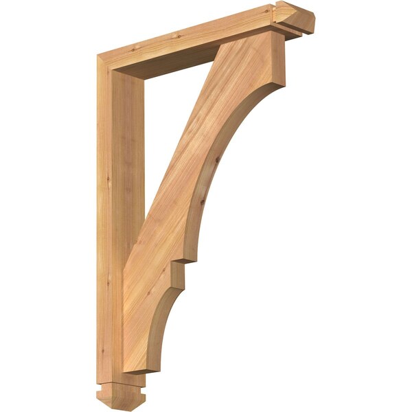 Ekena Millwork Balboa Arts and Crafts Smooth Bracket w/ Offset Brace, Western Red Cedar, 3 1/2"W x 18"D x 26"H BKT0402X18X26BOA03SWR - main